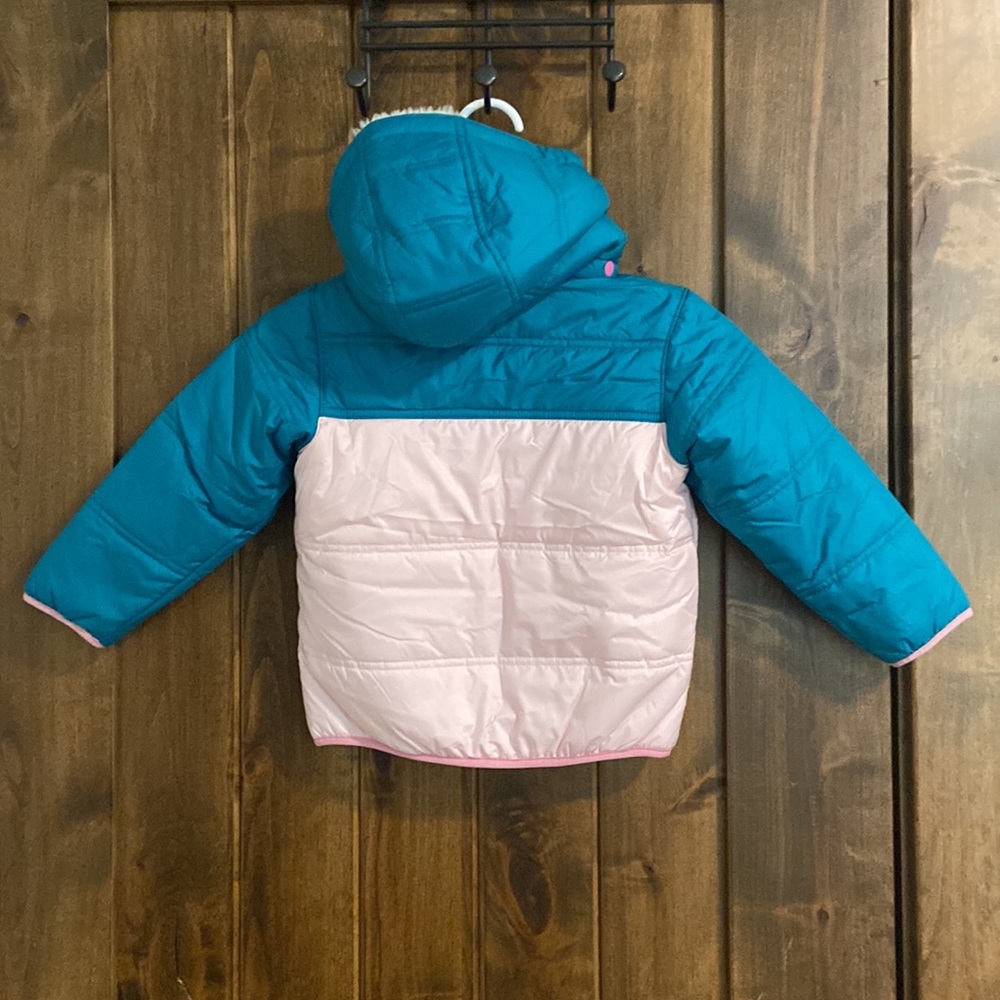 Patagonia Teal & Light Pink Kids Puffer Jacket, 4T. Gently Used Condition. - Picture 3 of 12